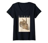 Femme Albrecht Dürer Jeune Lapin lièvre Lapin Pâques T-Shirt avec Col en V