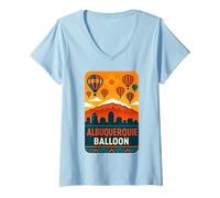 Femme Albuquerque Maillot ballon New Mexico Desert Hot Air Festival T-Shirt avec Col en V