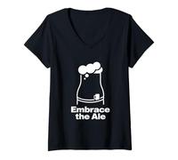 Femme Ale Humour Minimal Graphic Embrasser Le thème Design T-Shirt avec Col en V