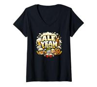 Femme Ale Yeah Team - Funny Drinking Squad T-Shirt avec Col en V