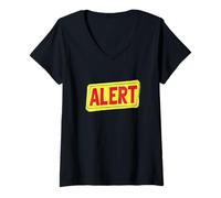Femme Alert Devise Costume pour Homme et Femme T-Shirt avec Col en V