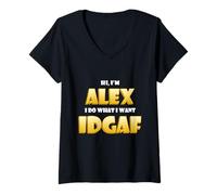 Femme Alex Costume IDGAF Funny Meme Halloween Costume Alexander T-Shirt avec Col en V
