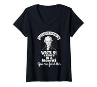 Femme Alexander Hamilton Wrote 51 Essays in 6 Months Vintage T-Shirt avec Col en V