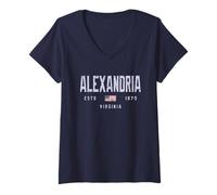 Femme Alexandria VA/Alexandria Virginia Field Design T-Shirt avec Col en V