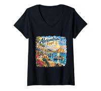 Femme Alexandrie Égypte croisière en mer Méditerranée Cast, Nil T-Shirt avec Col en V