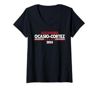 Femme Alexandrie Ocasio-Cortez 2024 AOC T-Shirt avec Col en V