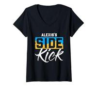 Femme ALEXIS'S Side Kick T-Shirt Nom Alexis T-Shirt avec Col en V