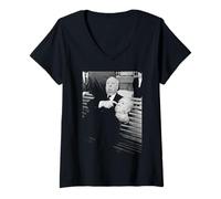 Femme Alfred Hitchcock, Le maître des Oiseaux, réalisateur de Films à Suspense T-Shirt avec Col en V