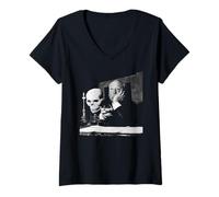 Femme Alfred Hitchcock, réalisateur de Films psychotiques, maître du Suspense T-Shirt avec Col en V