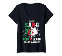 Femme Algeria Alger l'algérie Les Algériens DZ Algérien Bled Retro T-Shirt avec Col en V