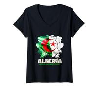 Femme Algérie fière T-Shirt avec Col en V
