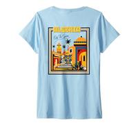 Femme Algérie Off The System Retro Travel Art T-Shirt avec Col en V