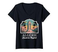 Femme Algérie vintage - beauté du Maghreb et culture dz T-Shirt avec Col en V