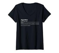 Femme Algorithme Funny Definition Problem Solving Humour Programmer T-Shirt avec Col en V