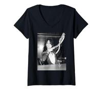 Femme Alice Cooper à Londres avec Snake Love It To Death Tour 1971 T-Shirt avec Col en V