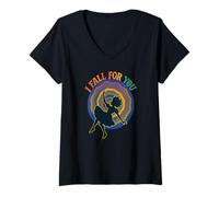 Femme Alice Down Rabbithole I Fall for You Love Valentine Magic T-Shirt avec Col en V