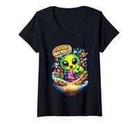 Femme Alien - I'm Real. Êtes-Vous ? T-Shirt avec Col en V