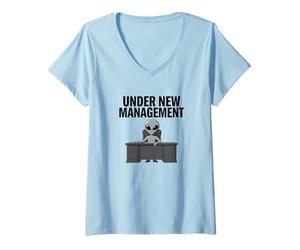 Femme Alien Office Manager Humour Graphique T-Shirt avec Col en V