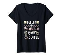 Femme Alimenté par Falabella Kisses et Coffee Cute Pony T-Shirt avec Col en V