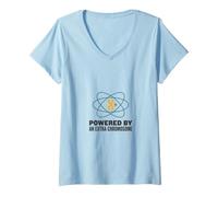 Femme Alimenté par Un Badge rétro Atomique Extra Chromosome T-Shirt avec Col en V