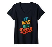 Femme All A Dream - Paroles de Rap rétro Typographie Hiphop T-Shirt avec Col en V