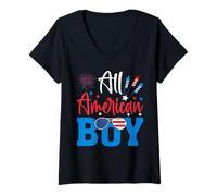 Femme All American Boy T-Shirt avec Col en V
