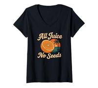 Femme All Juice No Seeds Vasectomie rétro pour homme T-Shirt avec Col en V