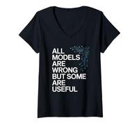 Femme All Models Are Wrong Funny Tech Artificial Intelligence Blague T-Shirt avec Col en V