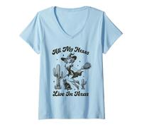 Femme All My Hexes Live in Texas Halloween Witch T-Shirt avec Col en V