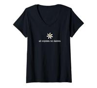 Femme All Oopsies No Daisies Unhinged Funny Minimalist Daisy T-Shirt avec Col en V