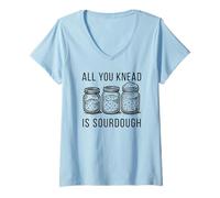 Femme All You Knead is Levain T-Shirt avec Col en V