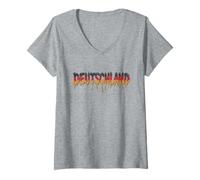 Femme Allemagne Germany Deutschland Goutte de Glace T-Shirt avec Col en V