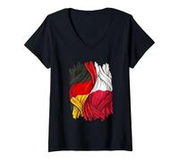 Femme Allemagne Pologne T-Shirt avec Col en V