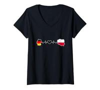 Femme Allemagne Pologne T-Shirt avec Col en V