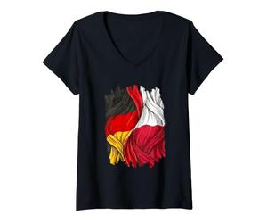 Femme Allemagne Pologne T-Shirt avec Col en V
