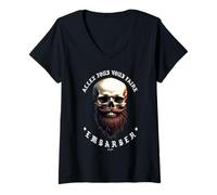 Femme Allez Tous Vous Faire embarber Barbe Barbu Mari Cadeau T-Shirt avec Col en V