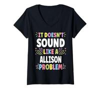 Femme Allison Personalized Women's Gift Custom Allison T-Shirt avec Col en V