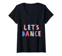 Femme Allons danser T-Shirt avec Col en V