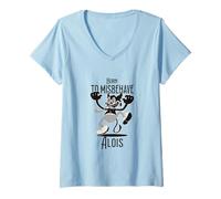 Femme Alois - Beau nom de garçon avec Un Petit démon Mignon T-Shirt avec Col en V