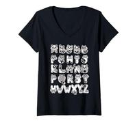 Femme Alphabet drôle de Raton Laveur pour Hommes, Femmes, Enfants T-Shirt avec Col en V