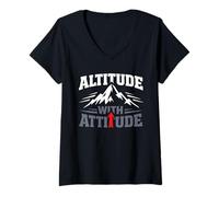 Femme Alpinisme Peak Climber Summit Seeker Haute Altitude T-Shirt avec Col en V