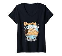 Femme Alpiniste - Gran Sasso d'Italia T-Shirt avec Col en V