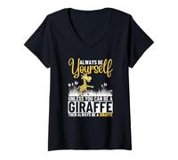 Femme Always Be Yourself Unless You Can Be A Girafe T-Shirt avec Col en V