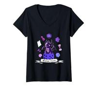 Femme Always Purple Jeu de société Dragon avec dés T-Shirt avec Col en V