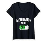 Femme Amant de méditation drôle Calme Esprit Zen Humour T-Shirt avec Col en V
