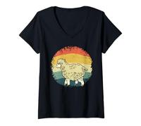 Femme Amant de Moutons Vintage drôle T-Shirt avec Col en V