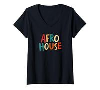 Femme Amapiano House Music | Afro House Music T-Shirt avec Col en V