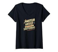 Femme Amateur Artist Passionate Shutterbug Art Photography T-Shirt avec Col en V