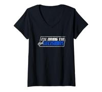 Femme Amateur d'alcool, I'll Bring the Bad Decisions Party T-Shirt avec Col en V