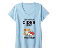 Femme Amateur de cidre drôle, Une journée sans cidre, C'est comme Une Blague T-Shirt avec Col en V